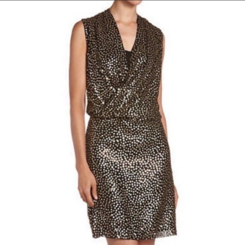 DVF Diane Von Furstenberg Issie gold sequin dress A25015
